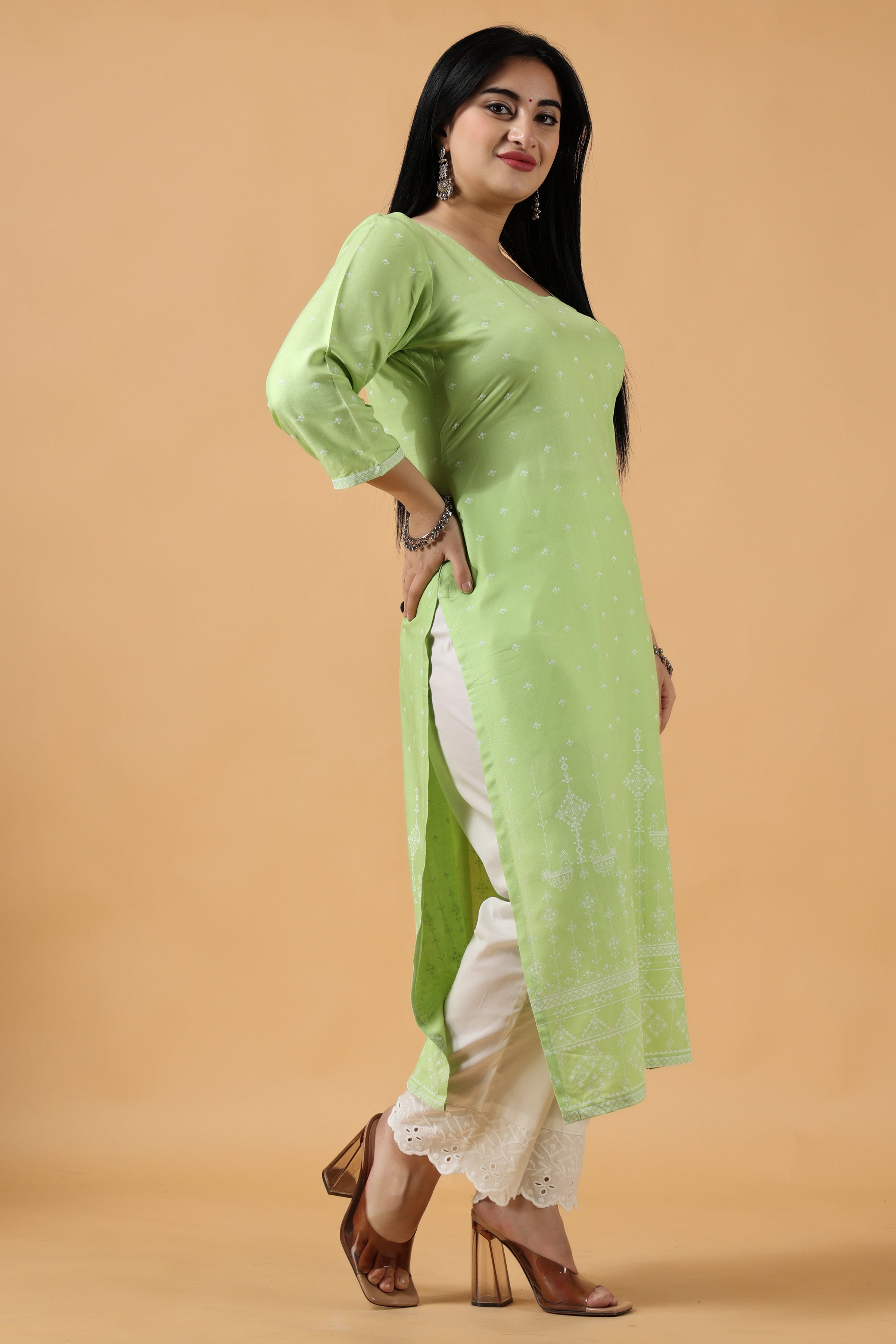 Vbuyz Women's Printed Straight Cotton Kurti with Pant Set (VF-KU-606-607) -  Ethnic Khazana